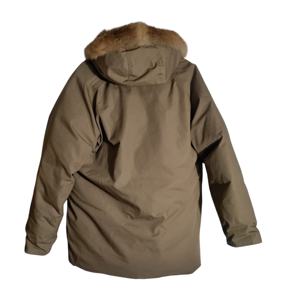 Vintage Cabela's Down Parka Jacket Mens Medium Fox Fur Trim Hood - Picture 2 of 7